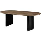 Conway 86.5" Oval Dining Table in Walnut Veneer & Black